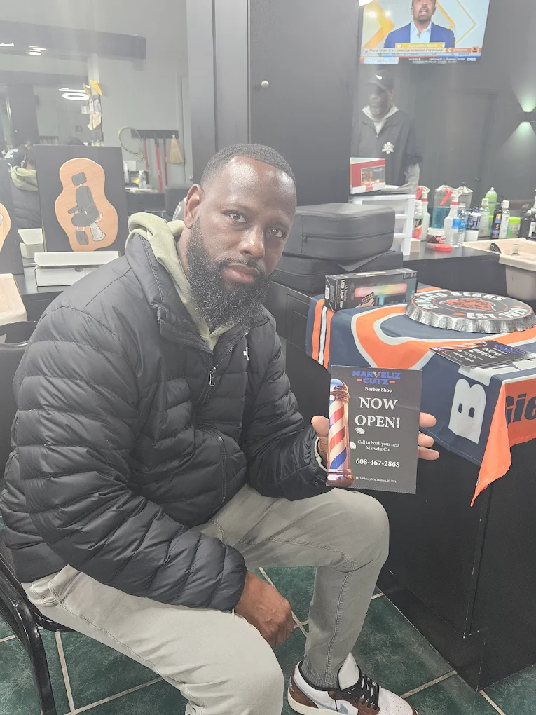 Ron Baggett, owner of Marveliz Cutz barbershop on Whitney Way in Madison