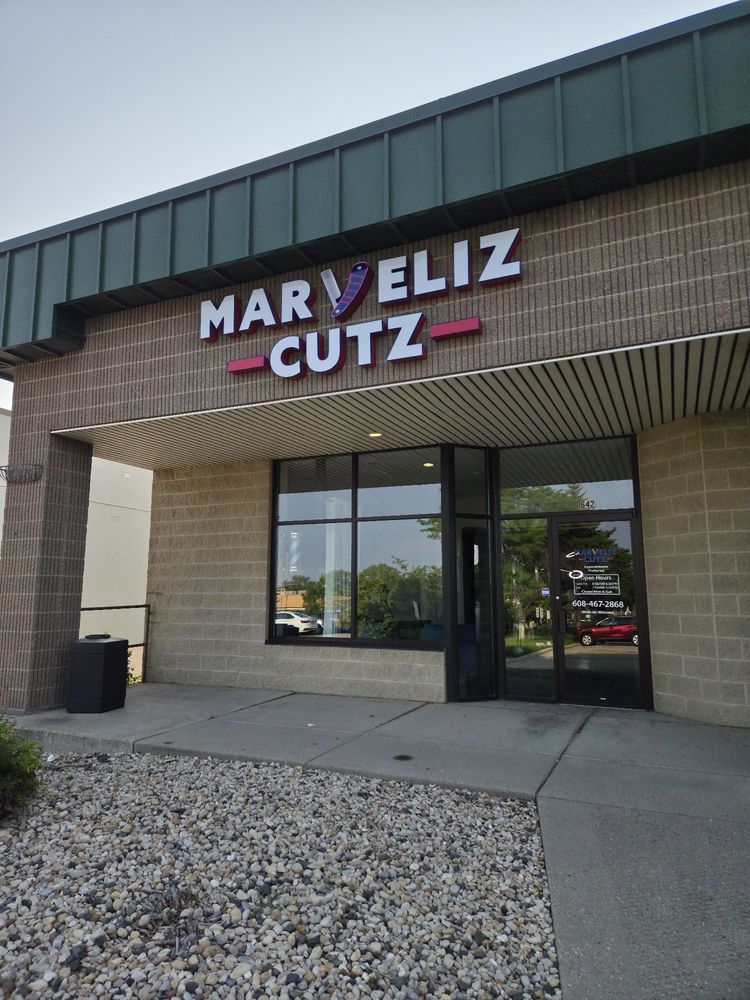 Marveliz Cutz barbershop exterior on S Whitney Way in Madison
